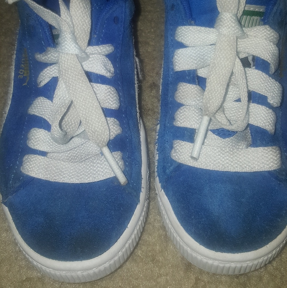 Toddler size 12c Pumas Royal Blue suede.